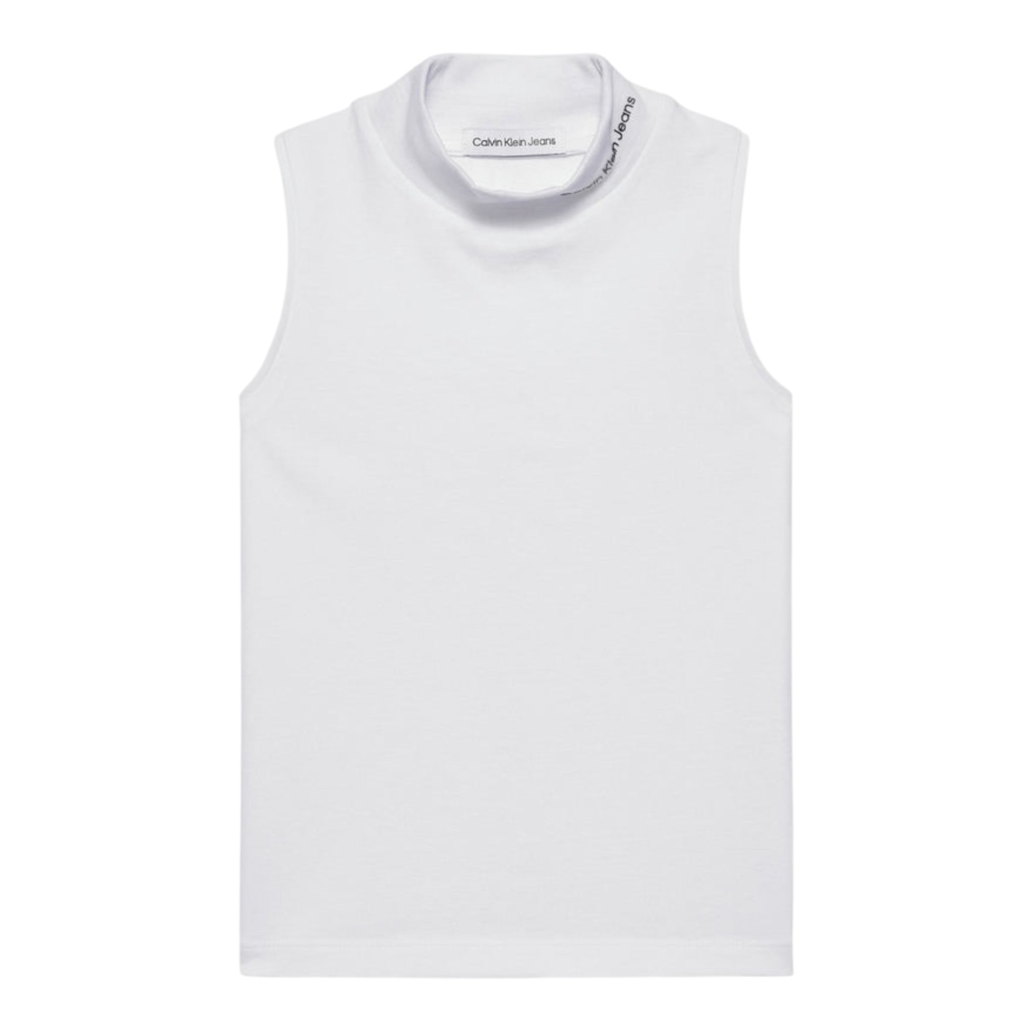 Calvin Klein Canotta Tinta Unita Giromanica con Stampa per Bambina IG0IG02486 BIANCO CALVIN KLEIN 