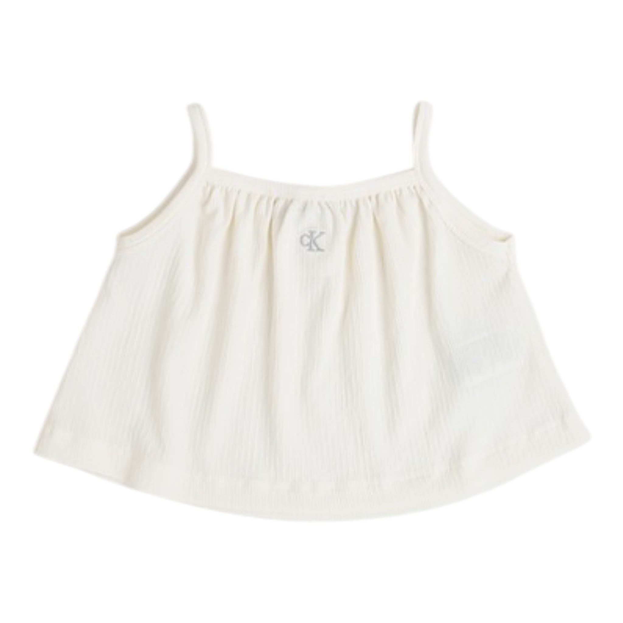 Calvin Klein Top Tinta Unita con Bretelle per Bambina IG0IG02870 PANNA CALVIN KLEIN 