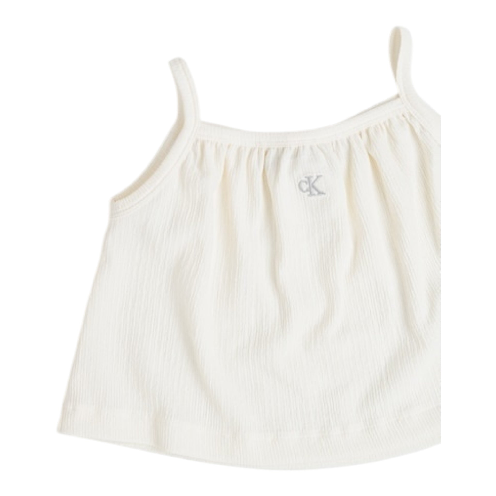 Calvin Klein Top Tinta Unita con Bretelle per Bambina IG0IG02870 PANNA CALVIN KLEIN 