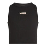 Calvin Klein Canotta Tinta Unita Giromanica con Stampa per Bambina IG0IG02871X NERO CALVIN KLEIN 