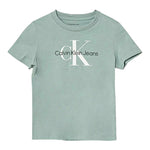 Calvin Klein T-Shirt Girocollo Tinta Unita con Logo per Bambino IN0IN0001J VERDE ACQUA CALVIN KLEIN 