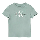 Calvin Klein T-Shirt Girocollo Tinta Unita con Logo per Bambino IN0IN0001J VERDE ACQUA CALVIN KLEIN 