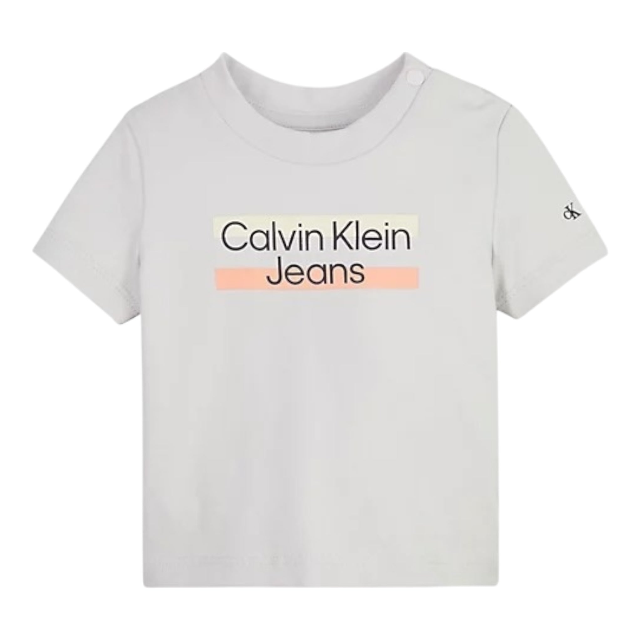 Calvin Klein T-Shirt Tinta Unita Girocollo con Stampa per Bambino IN0IN00068J GRIGIO CALVIN KLEIN 