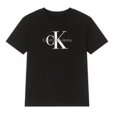 Calvin Klein T-Shirt Girocollo Tinta Unita con Stampa per Bambino IU0IU00676X NERO CALVIN KLEIN 
