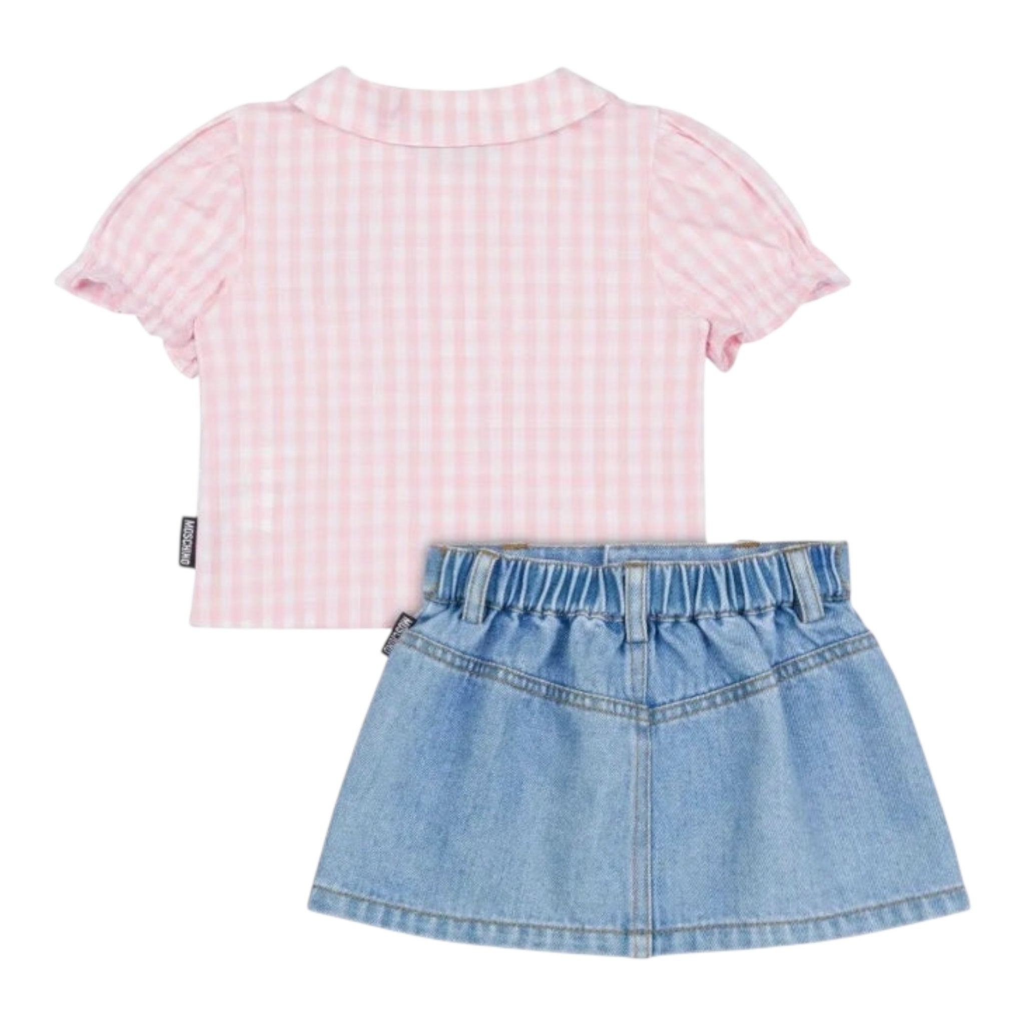 Moschino Completo 2 Pezzi Camicia-Gonna In Denim per Neonata MDG01B ROSA MOSCHINO 
