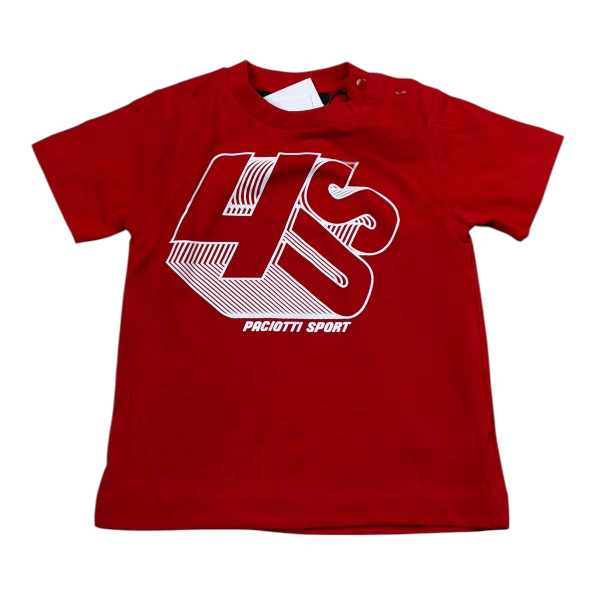 Cesare Paciotti T-Shirt Girocollo Tinta Unita con Stampa per Neonato COMP0103N ROSSO CESARE PACIOTTI 