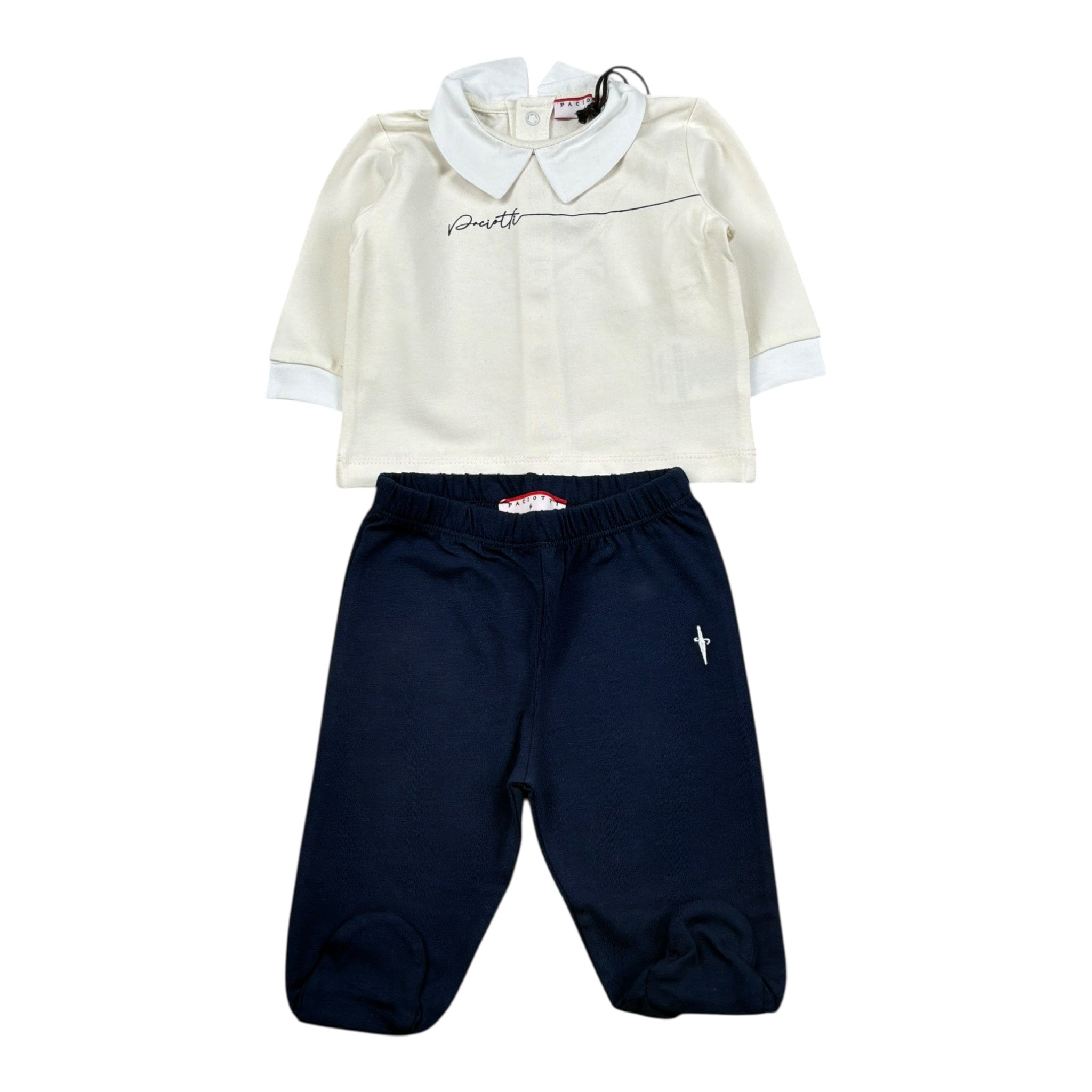 Cesare Paciotti Completo 2 Pezzi Shirt-Ghettina per Neonato CPP5102NX PANNA/BLU CESARE PACIOTTI 