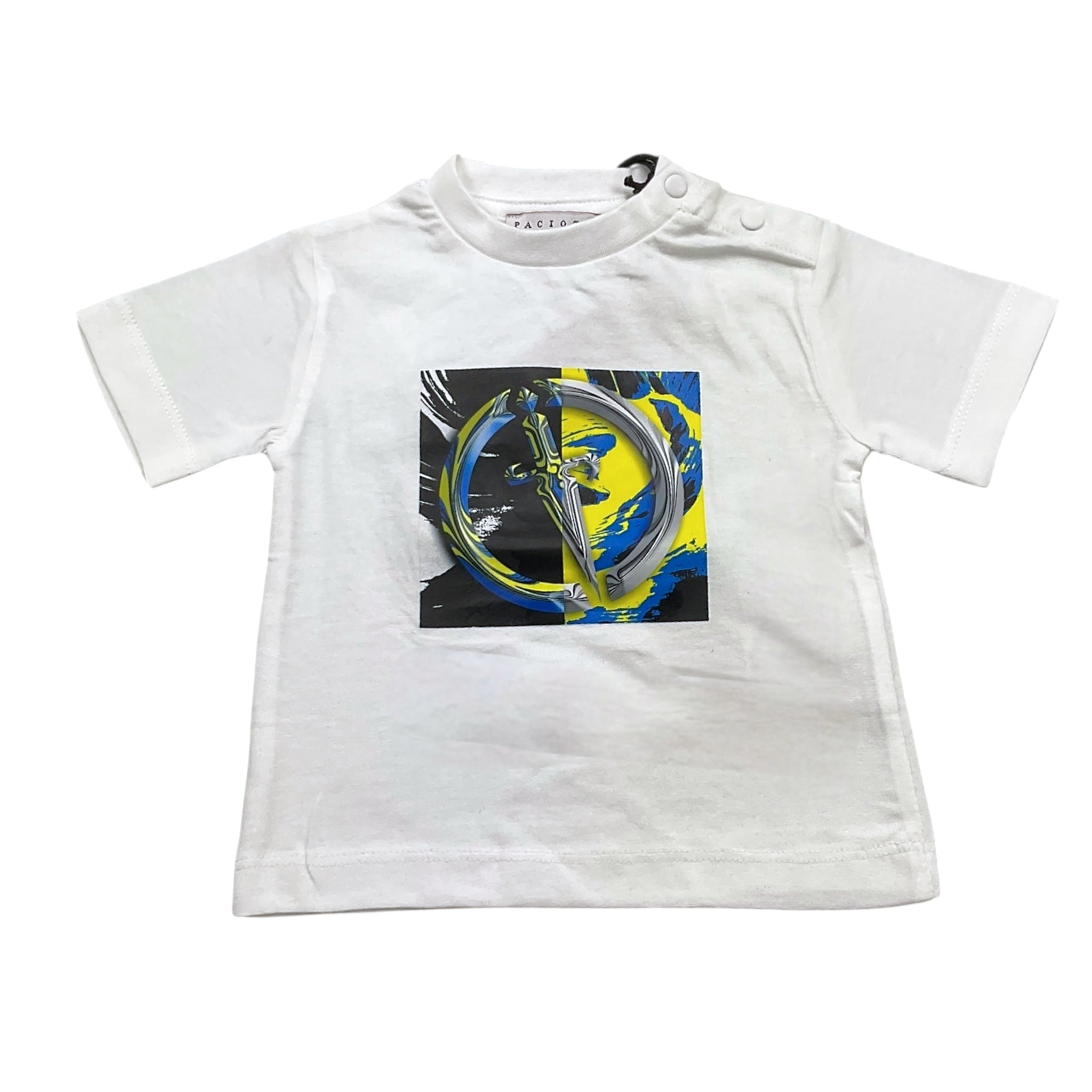 Cesare Paciotti T-Shirt Girocollo Tinta Unita con Stampa per Neonato TSP5107B BIANCO CESARE PACIOTTI 