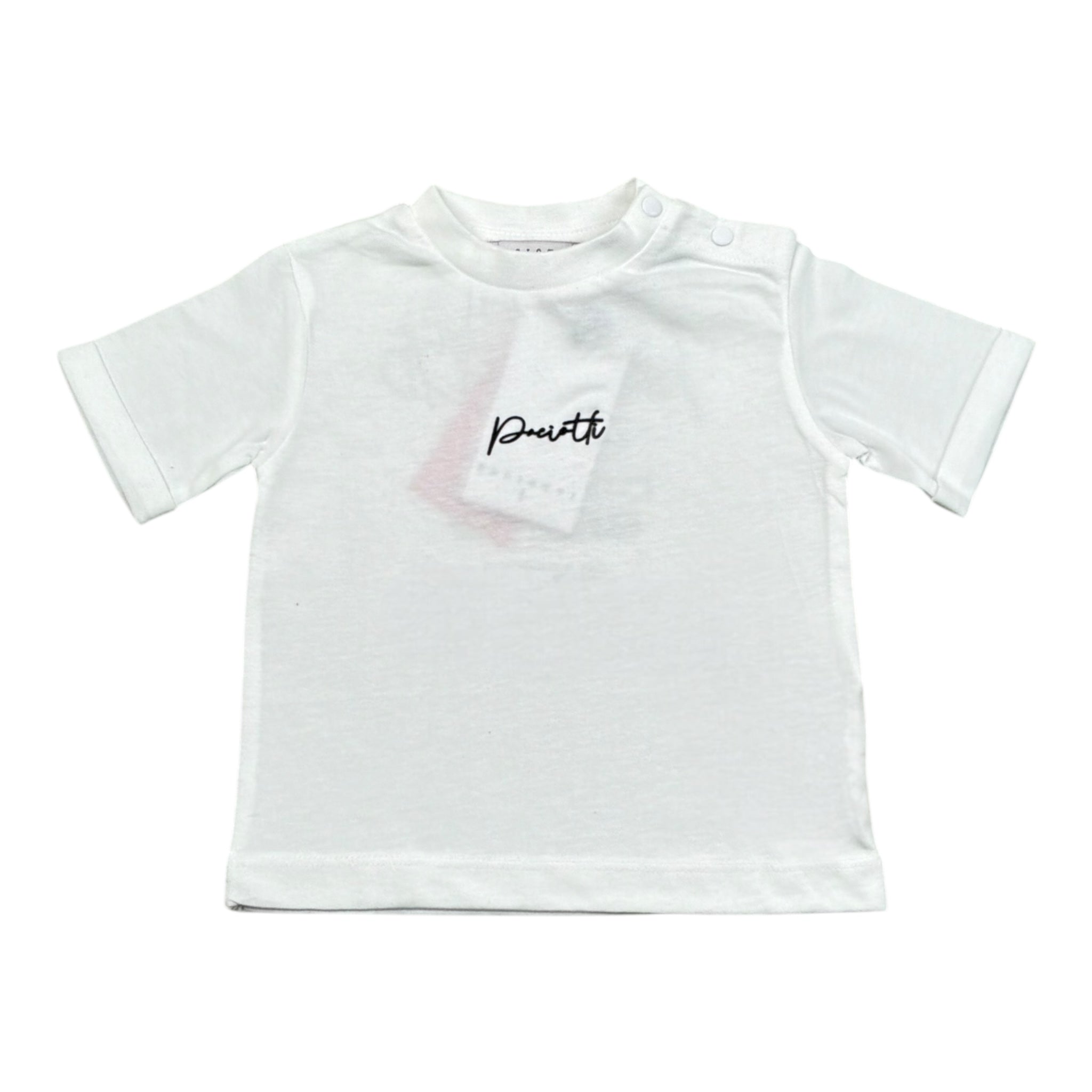 Cesare Paciotti T-Shirt Girocollo Tinta Unita con Stampa per Neonato TSP5113BXN BIANCO CESARE PACIOTTI 