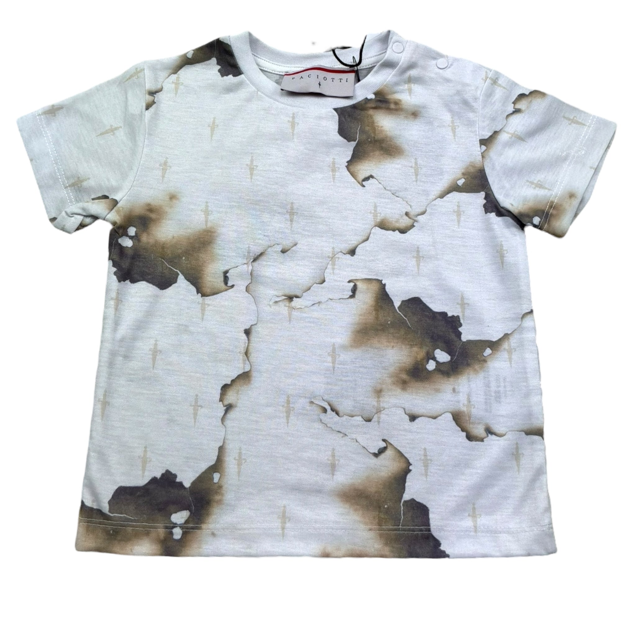 Cesare Paciotti T-Shirt Girocollo Tinta Unita con Stampa per Neonato TSP5156B BIANCO CESARE PACIOTTI 