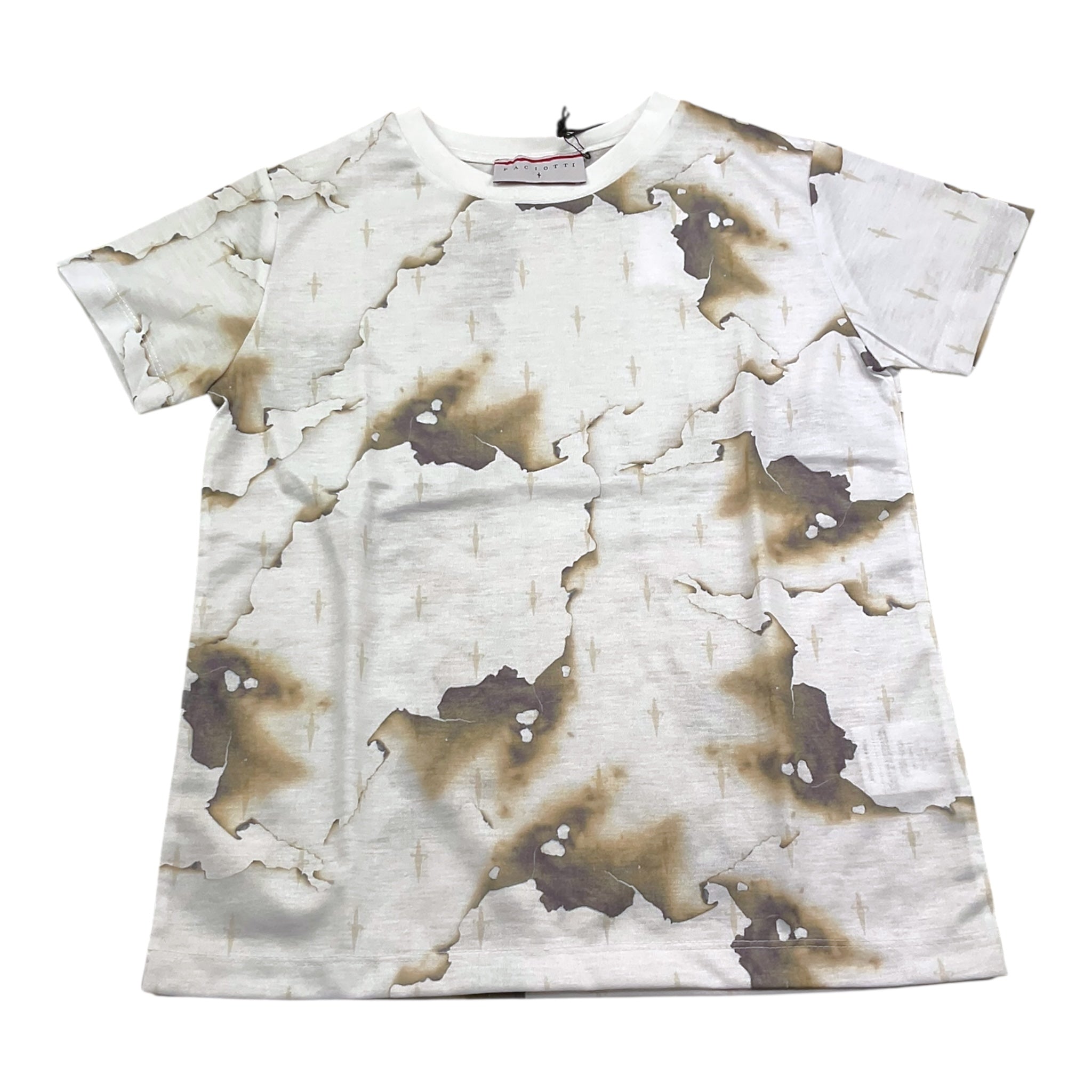 Cesare Paciotti T-Shirt Girocollo Tinta Unita con Stampa per Bambino TSP5156J BIANCO CESARE PACIOTTI 