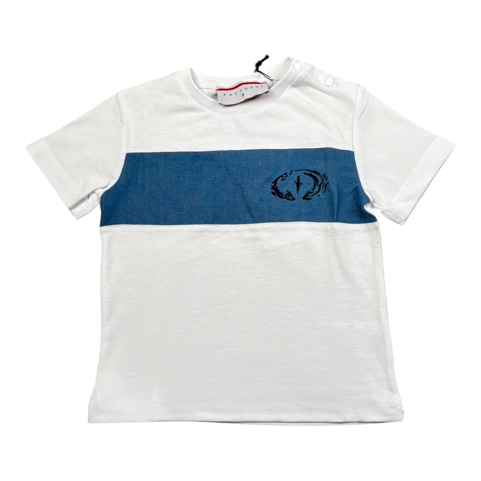 Cesare Paciotti T-Shirt Girocollo Tinta Unita con Stampa per Neonato TSP5157BXN BIANCO CESARE PACIOTTI 