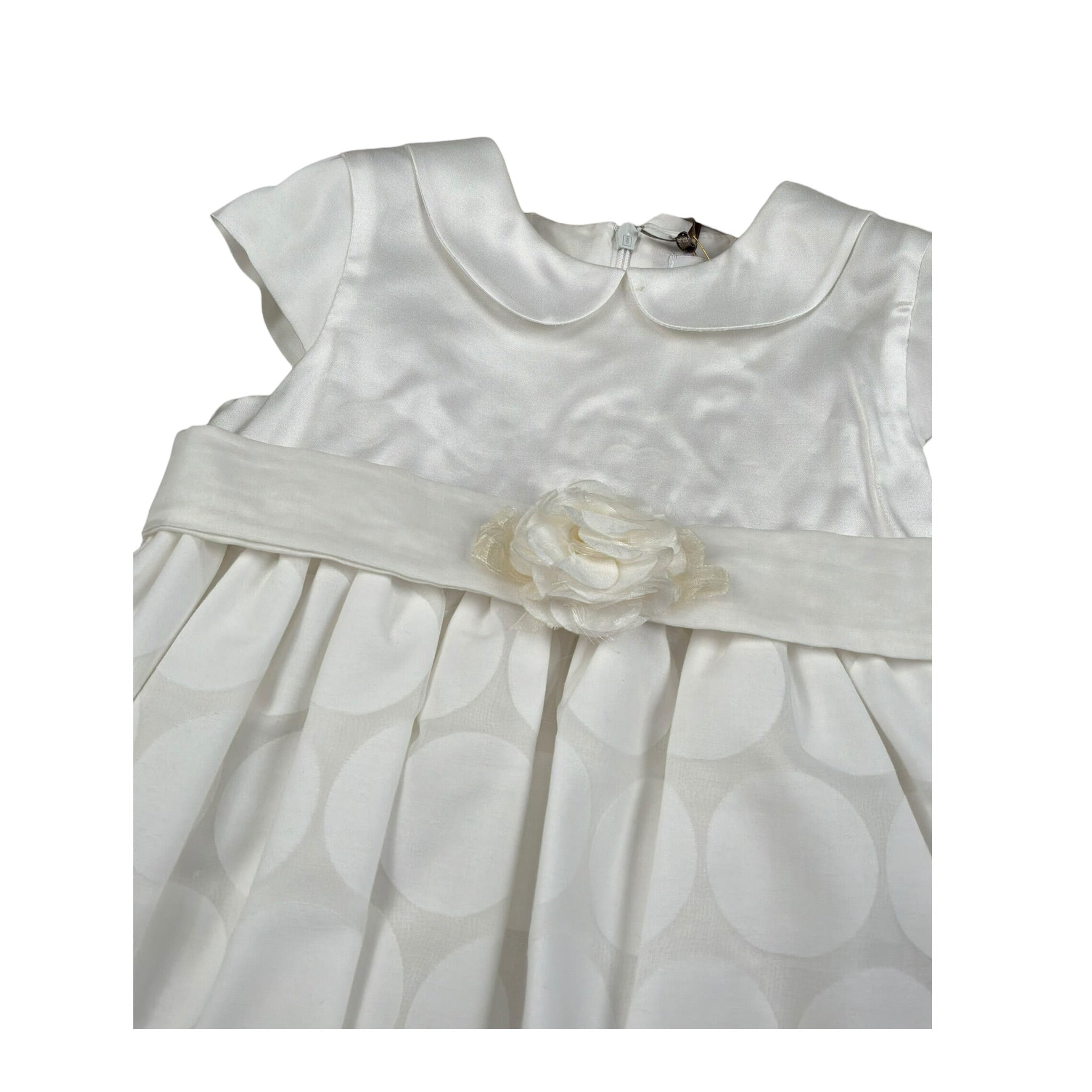 Chicchi Volanti Abito Mezza Manica tinta unita Bianco per Bambina CTW06 BIANCO CHICCHI VOLANTI 