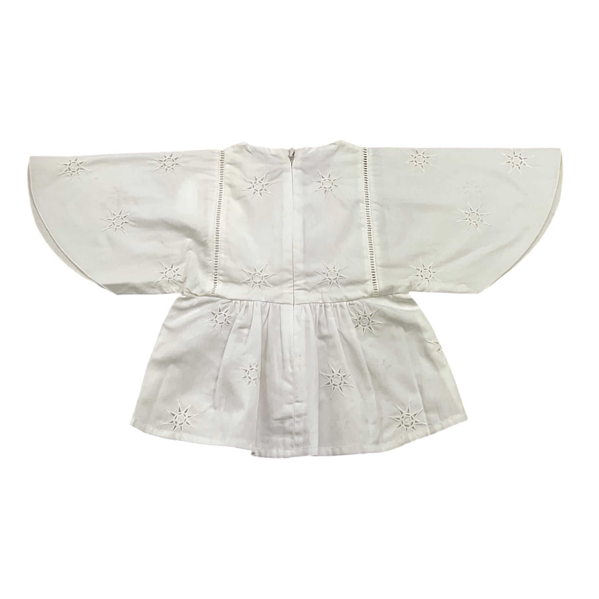 Chloe' Camicia Tinta Unita Traforata per Neonata C20020 BIANCO CHLOE' 