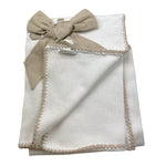 Colibri Coperta Tinta Unita con Ricami E Fiocco per Neonata 8COPASQ2 BIANCO COLIBRI 