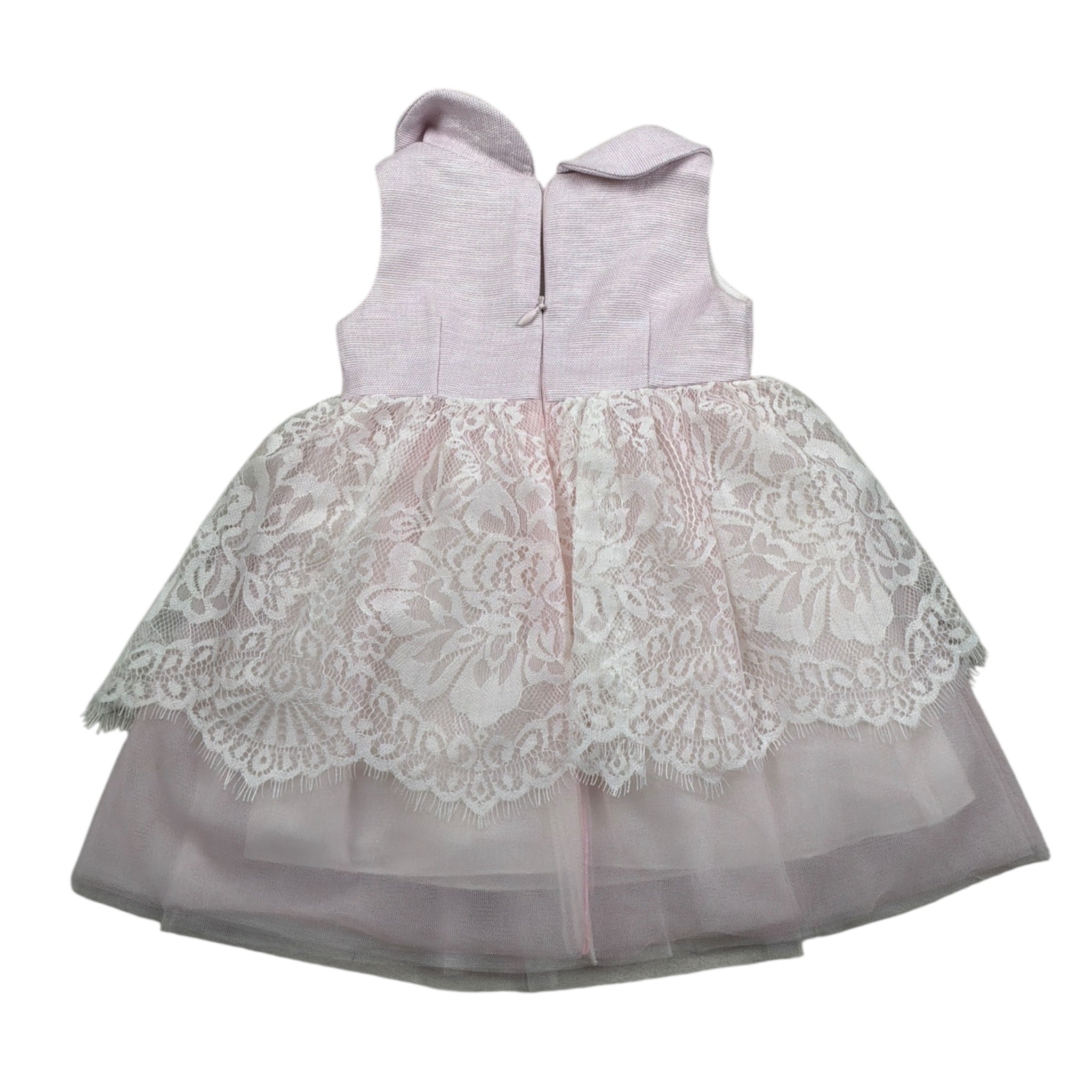 Colori Chiari Abito Giromanica con Ricami Rosa per Neonata FN105861 ROSA COLORI CHIARI 
