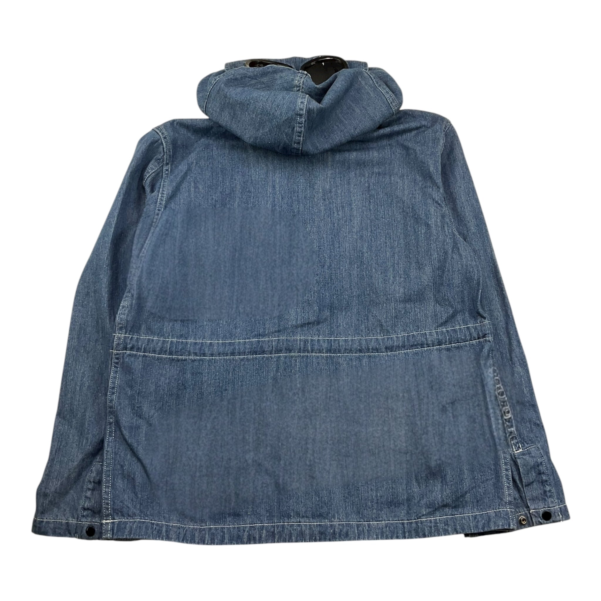 C.P. Company Giubbino In Denim Tinta Unita con Zip E Cappuccio per Bambino CUA002 BLU C.P. COMPANY 