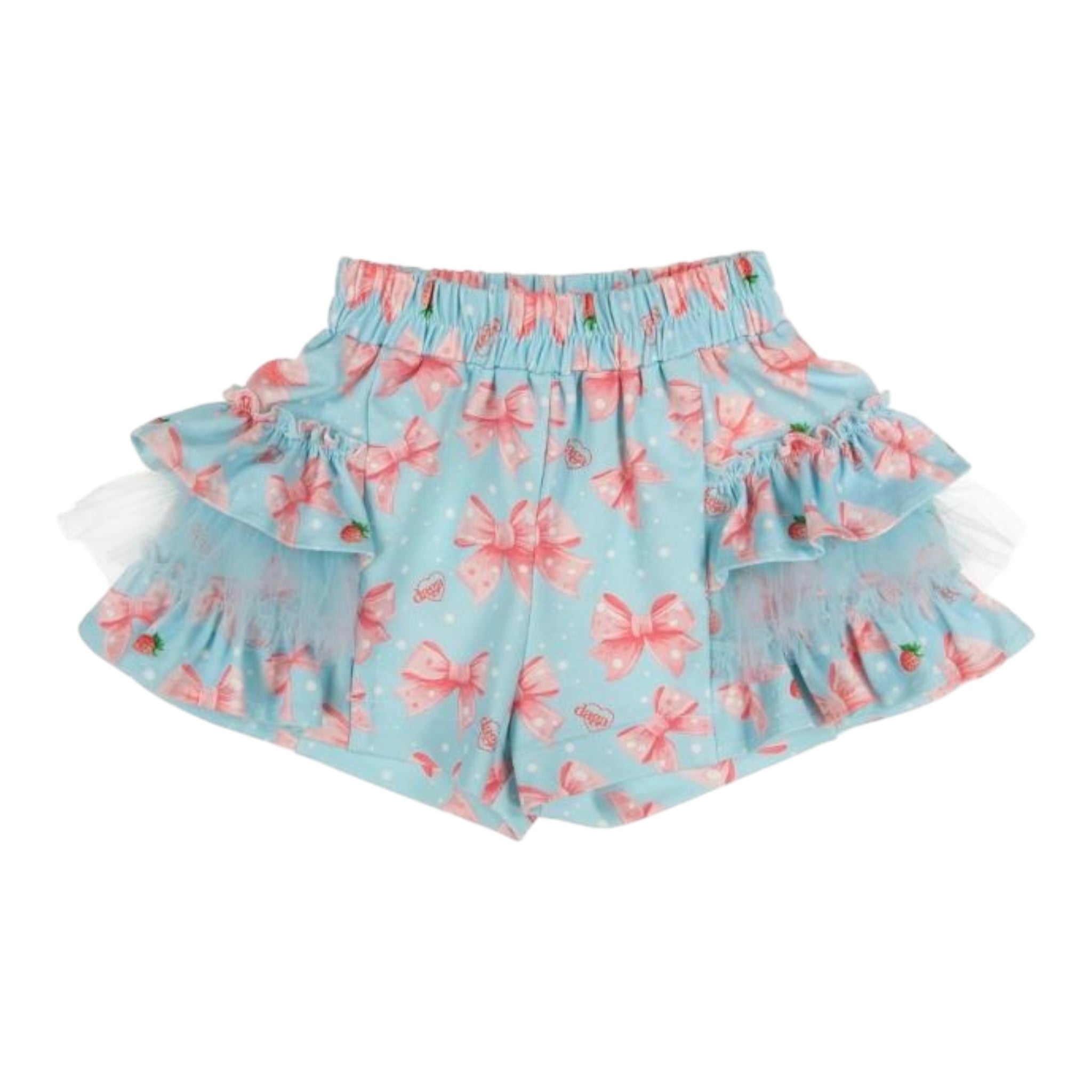 Daga Collection Completo Shorts-T-Shirt Tinta Unita con Applicazioni Fiocchi per Bambina M10071 BIANCO DAGA COLLECTION 