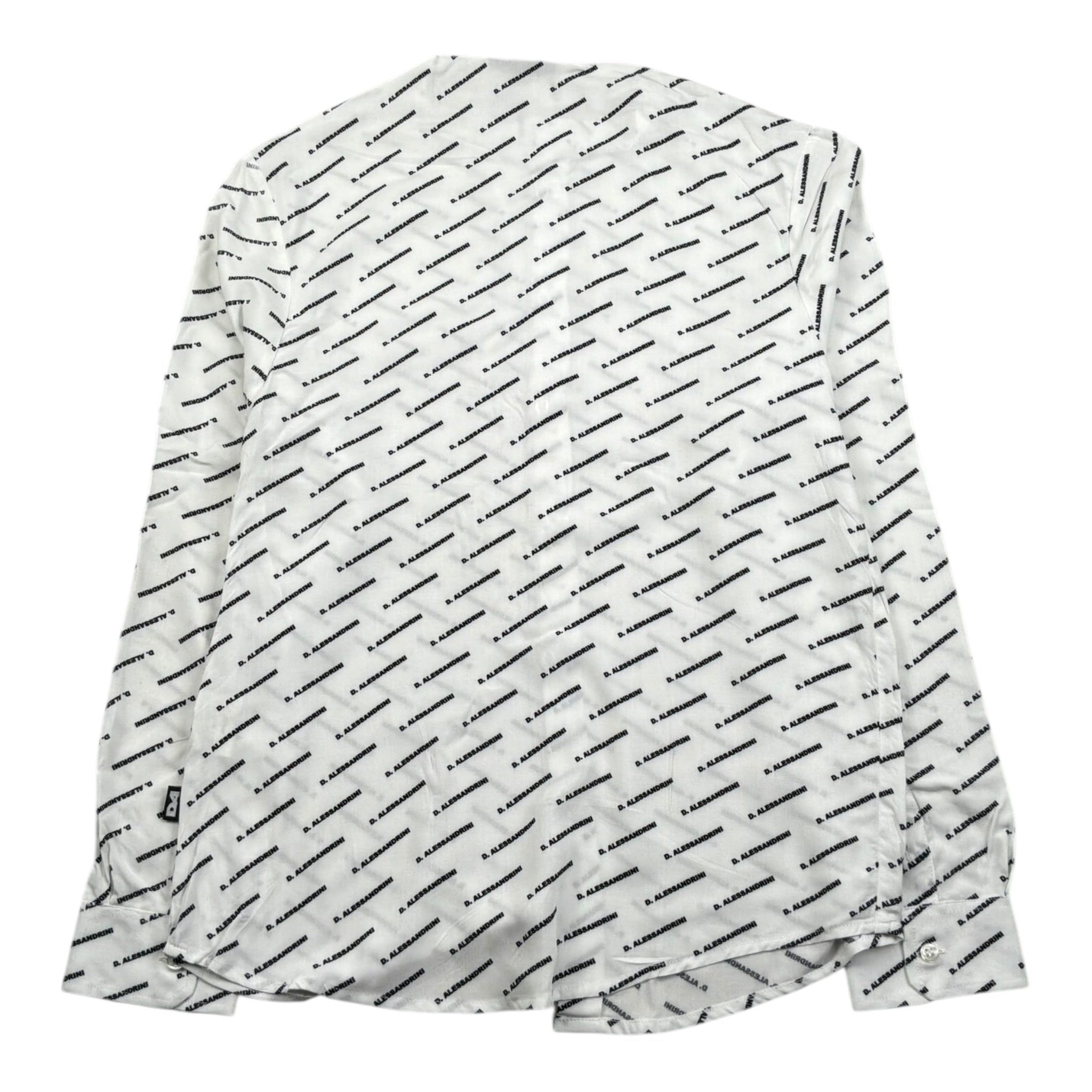 Daniele Alessandrini Camicia Manica Lunga Collo Coreano Tinta Unita con Stampe Logo per Bambino 1235C00155 BIANCO DANIELE ALESSANDRINI 