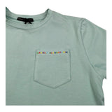 Daniele Alessandrini T-Shirt Girocollo Tinta Unita con Taschino per Bambino 1236M00007 VERDE DANIELE ALESSANDRINI 