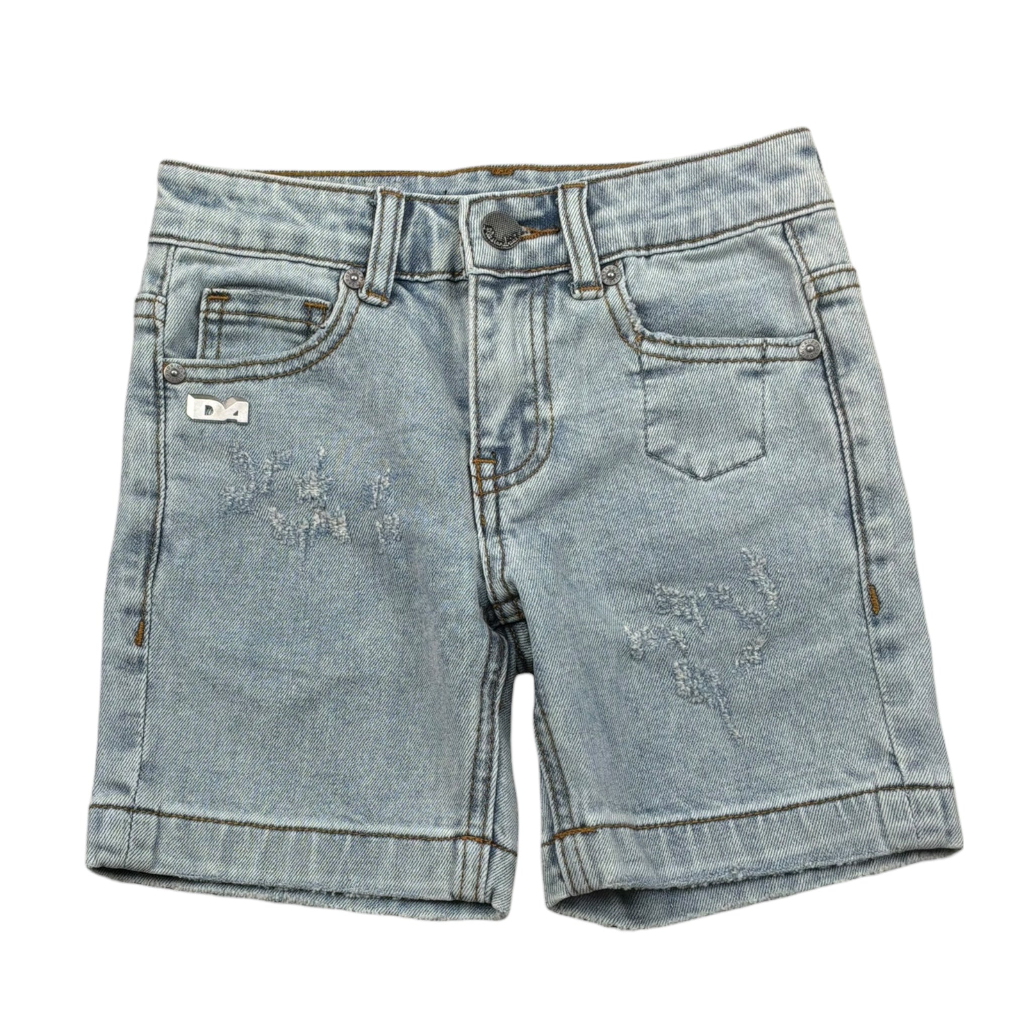 Daniele Alessandrini Bermuda In Denim Tinta Unita con Strappi per Bambino 1236SD00252X BLU DANIELE ALESSANDRINI 