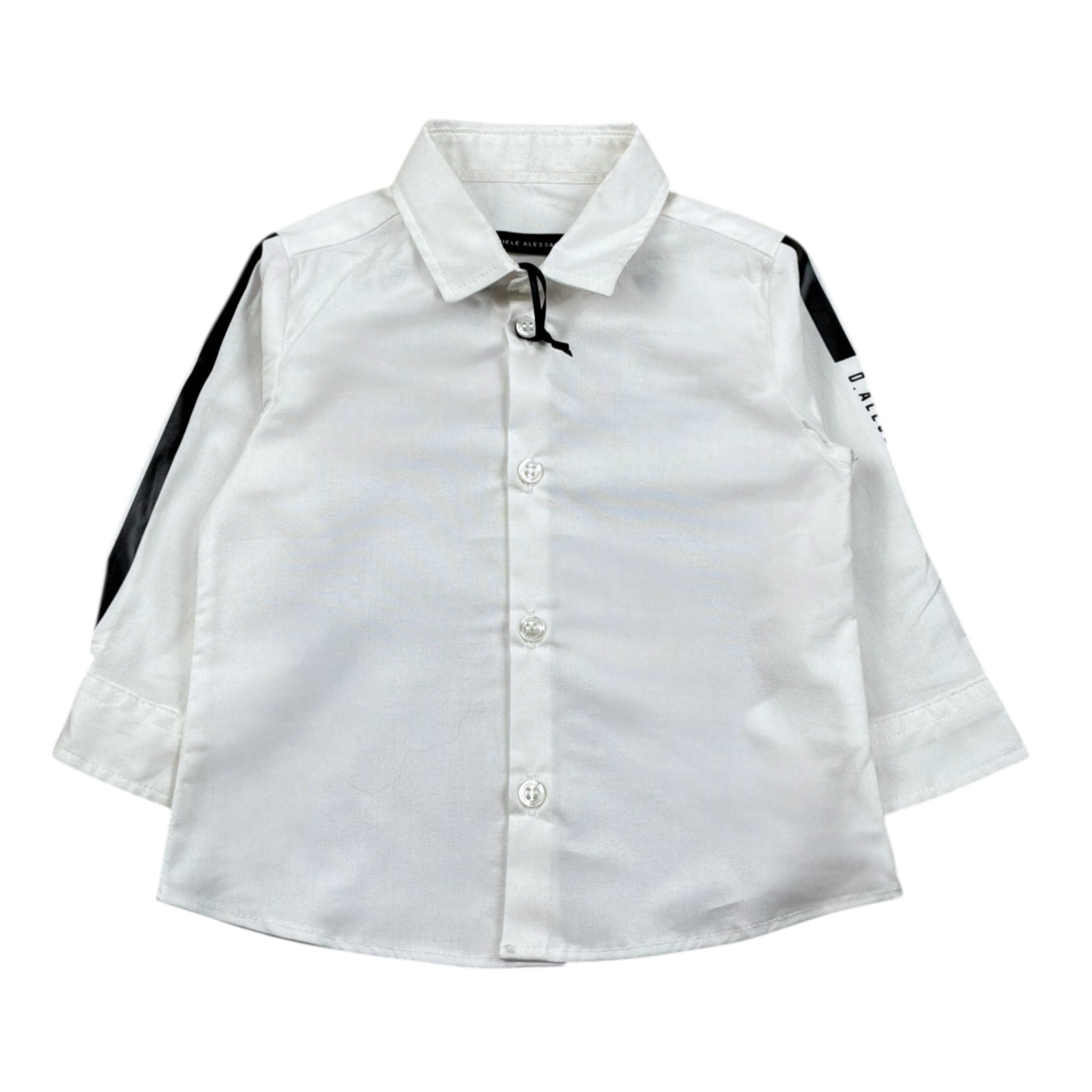 Daniele Alessandrini Camicia Manica Lunga Tinta Unita con Stampa per Neonato 1291C0826 PANNA DANIELE ALESSANDRINI 