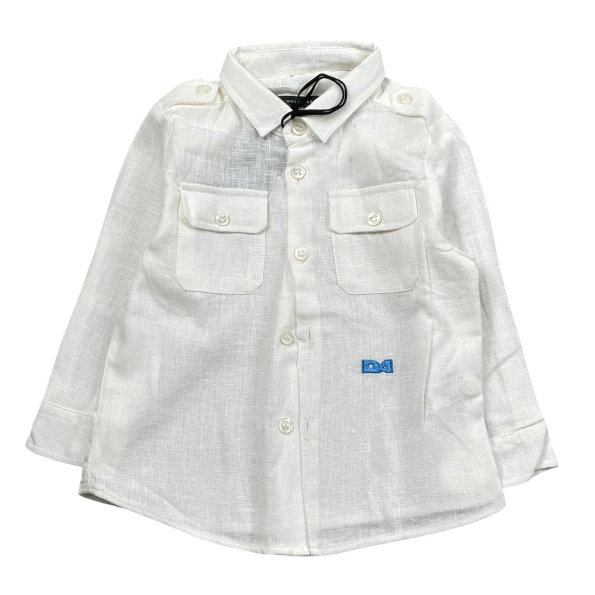 Daniele Alessandrini Camicia tinta unita con Stampa Bianco per Neonato 1295C0823 BIANCO DANIELE ALESSANDRINI 