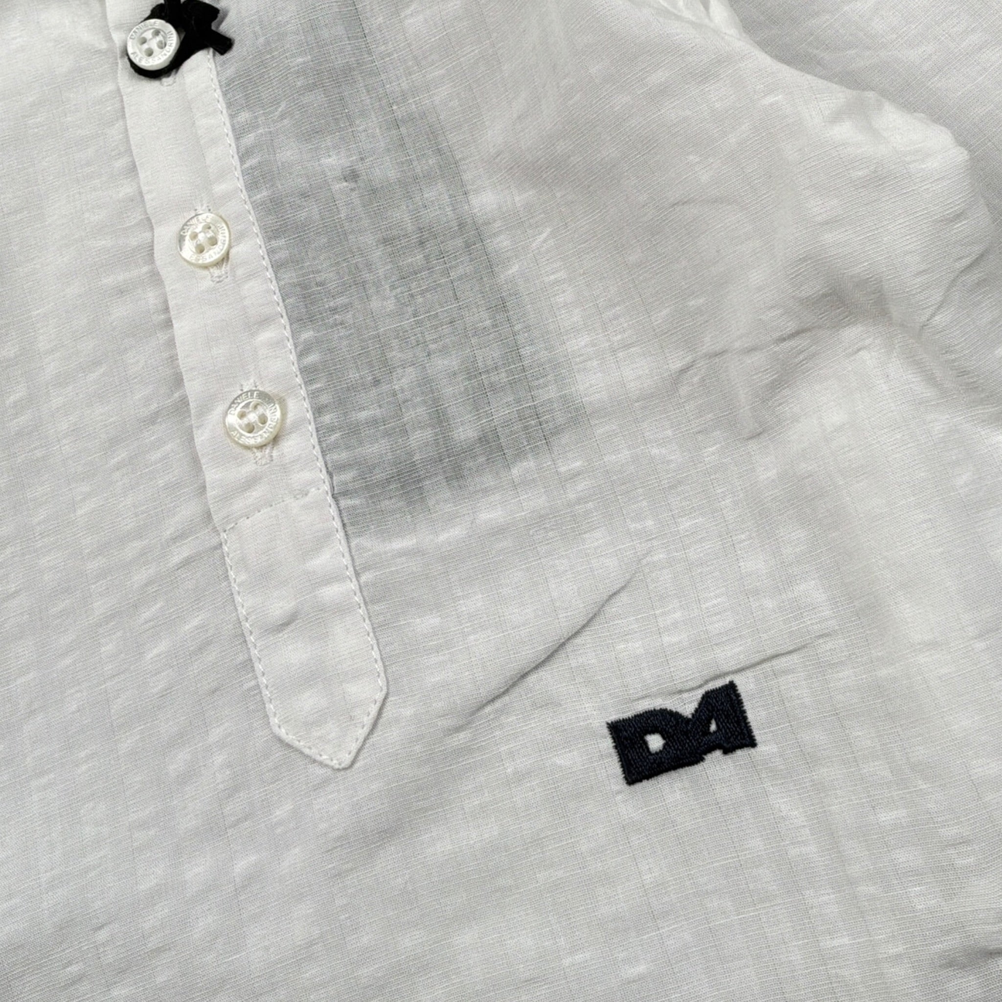 Daniele Alessandrini Camicia tinta unita con Logo Bianco per Neonato 1295C0890 BIANCO DANIELE ALESSANDRINI 
