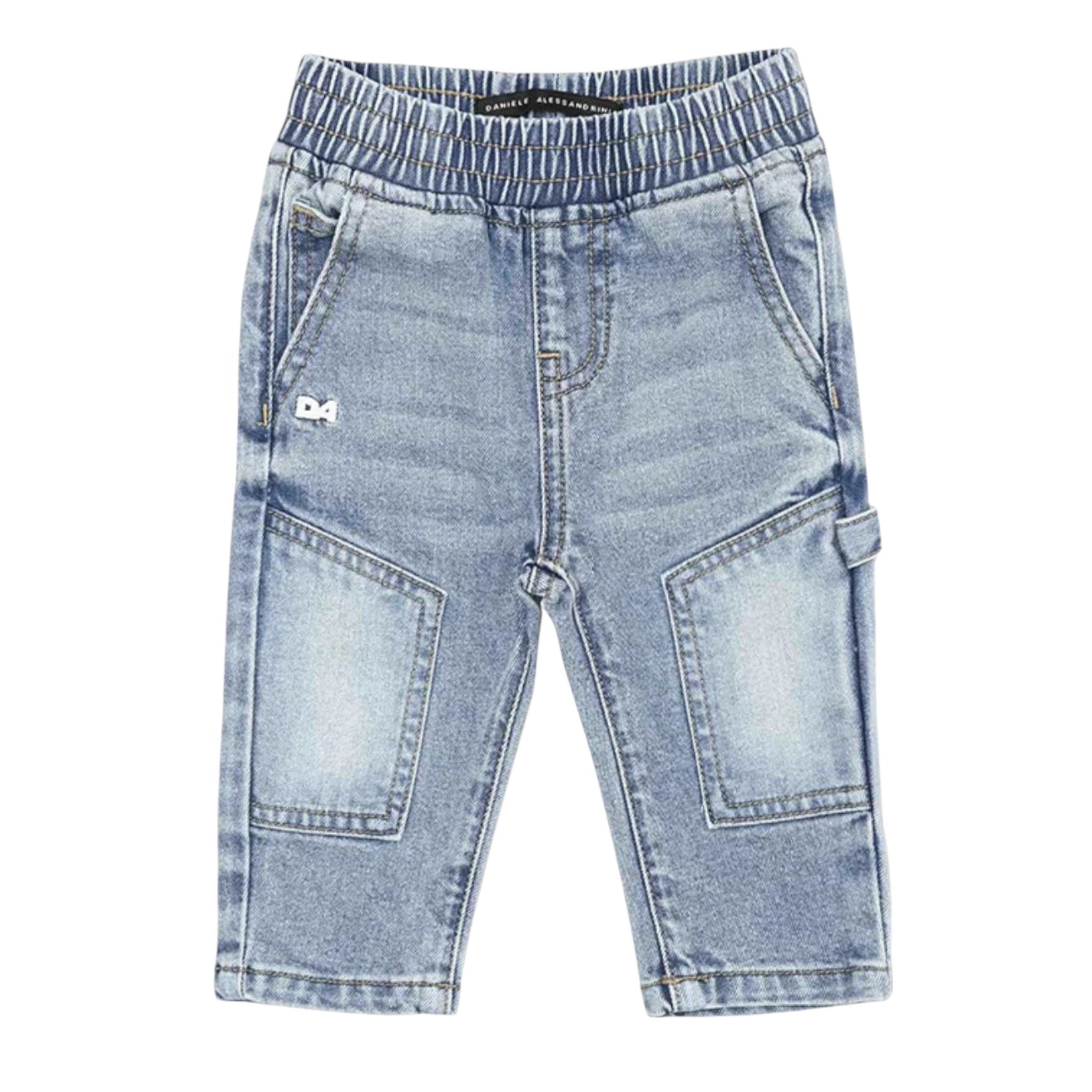 Daniele Alessandrini Jeans Tinta Unita con Elastico In Vita per Neonato 1295PD00171XX AZZURRO DANIELE ALESSANDRINI 