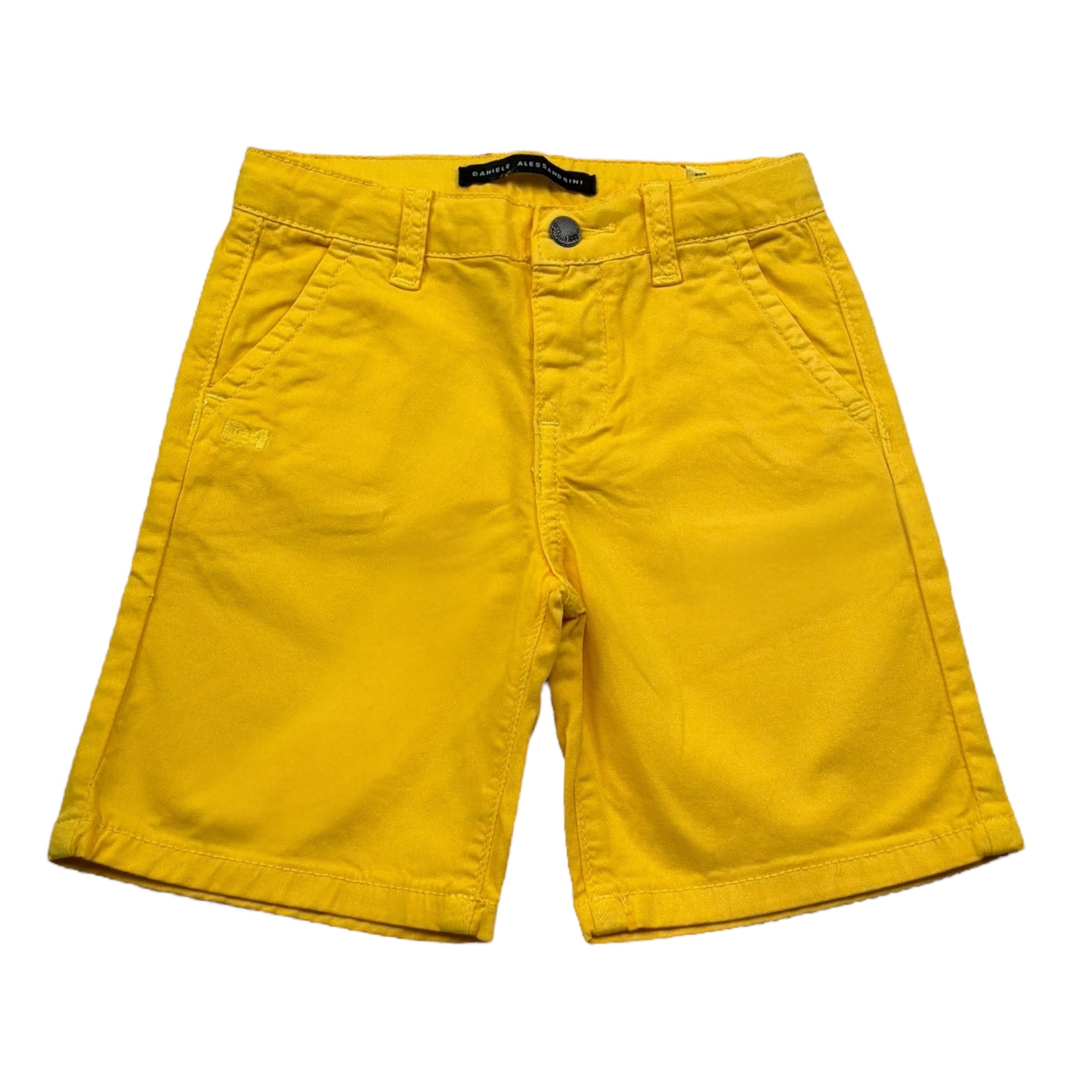 Daniele Alessandrini Bermuda Tinta Unita con Girovita Regolabile per Bambino 1296S00202X GIALLO DANIELE ALESSANDRINI 