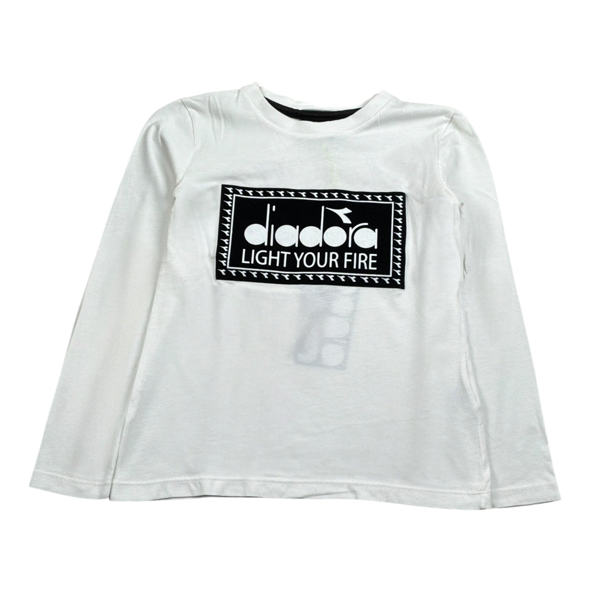 Diadora Shirt tinta unita Girocollo con Stampa Bianco per Bambina 021527 BIANCO DIADORA 