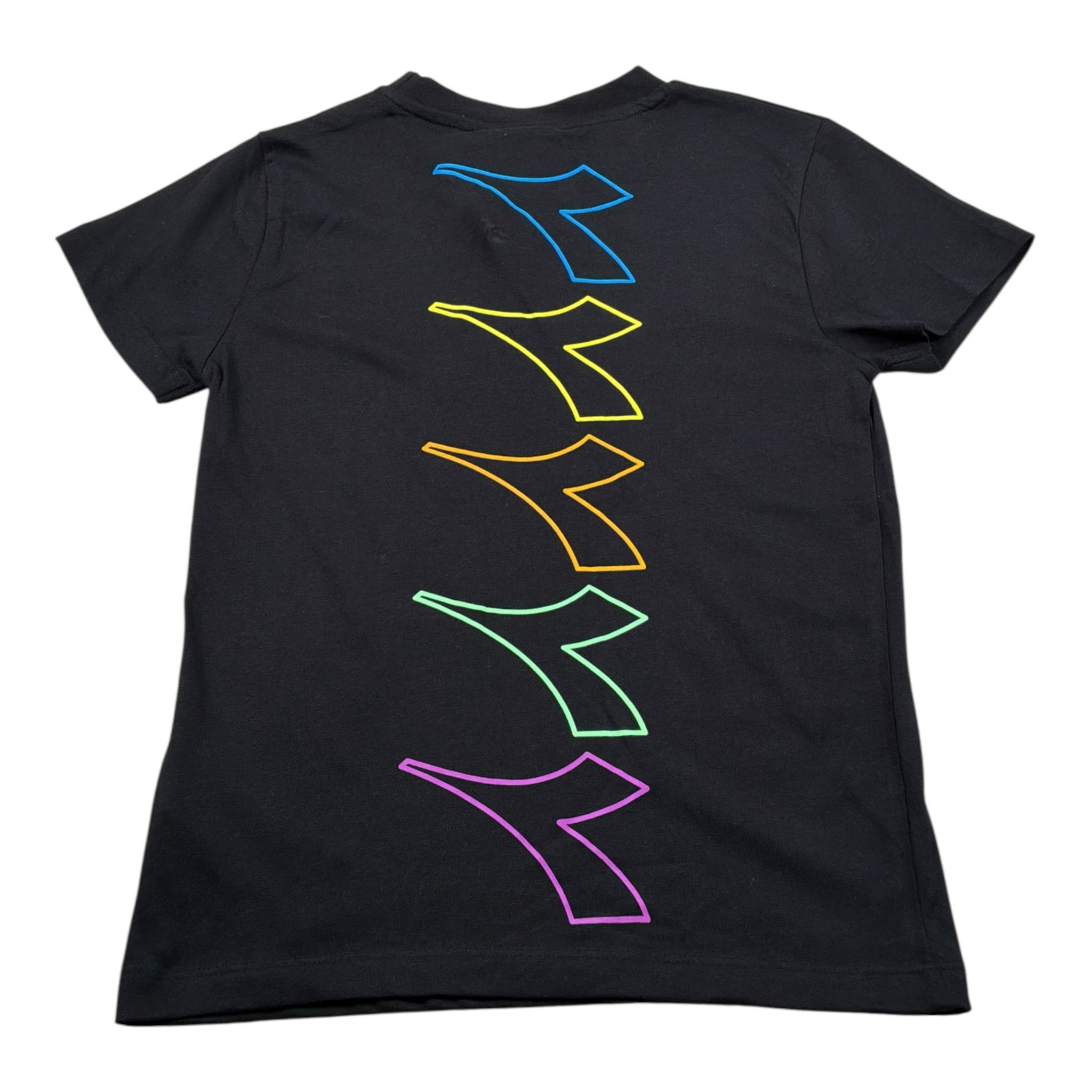Diadora T-Shirt Girocollo tinta unita con Logo Nero per Bambino 033218 NERO DIADORA 