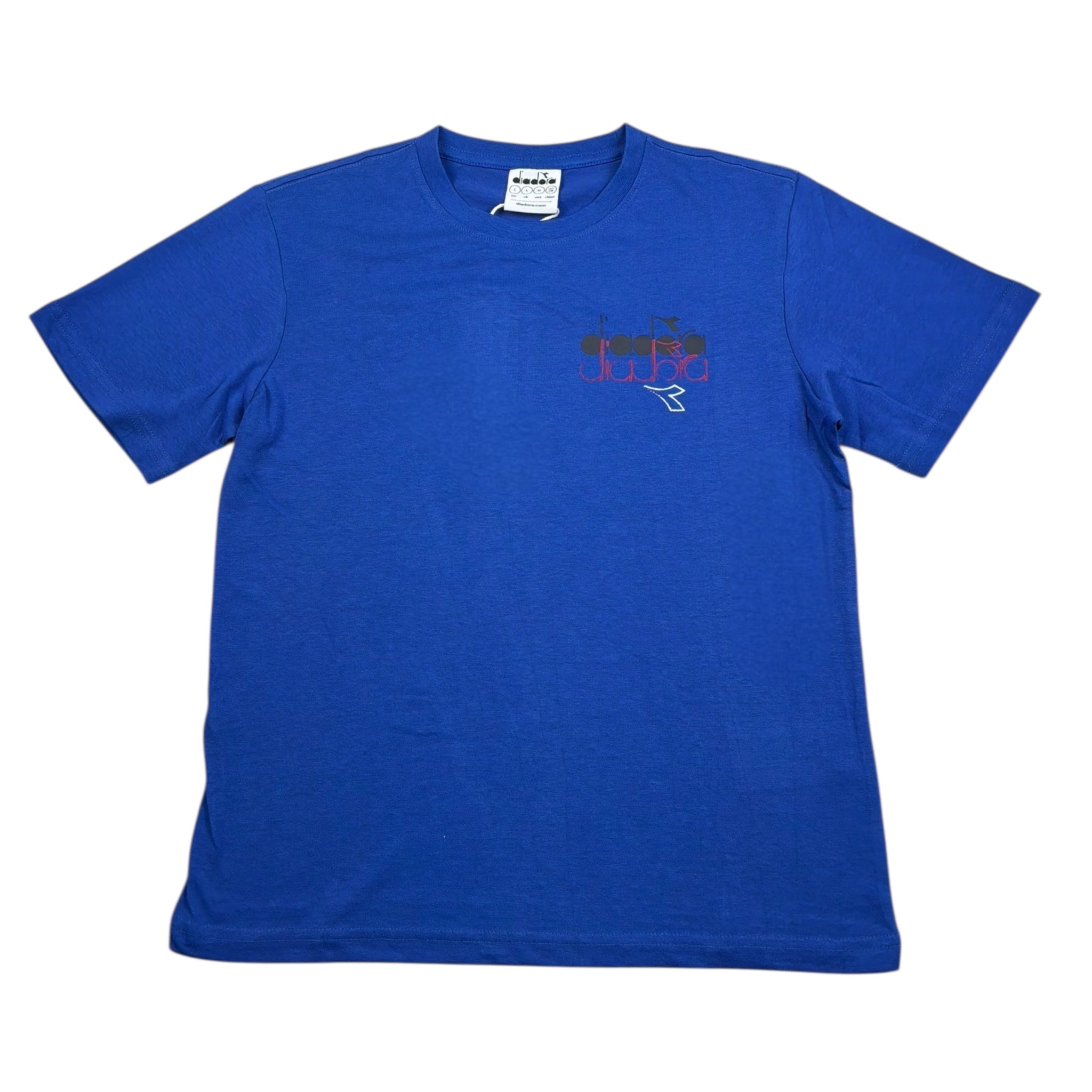 Diadora T-Shirt Girocollo Tinta Unita con Stampa per Bambino 102181707 BLU DIADORA 