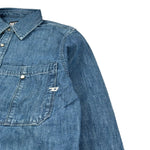 Diesel Camicia Manica Lunga Tinta Unita In Denim per Bambino J00514 BLU DIESEL 