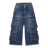 Diesel Jeans Modello Palazzo con Tasconi per Bambina J01725X BLU DIESEL 