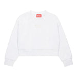 Diesel Felpa Chiusa Girocollo Tinta Unita con Logo per Bambina J01826 BIANCO DIESEL 