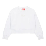 Diesel Felpa Chiusa Girocollo Tinta Unita con Logo per Bambina J01826 BIANCO DIESEL 