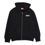 Diesel Felpa Tinta Unita con Zip E Cappuccio per Bambino J02039 NERO DIESEL 