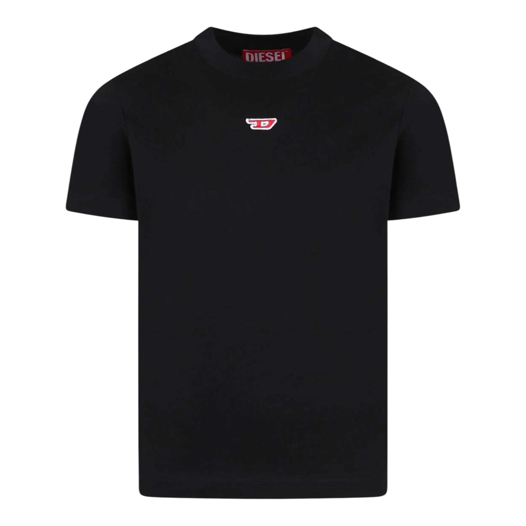 Diesel T-Shirt Girocollo Tinta Unita con Stampa per Bambino J02237 NERO DIESEL 