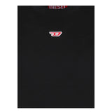 Diesel T-Shirt Girocollo Tinta Unita con Stampa per Bambino J02237 NERO DIESEL 