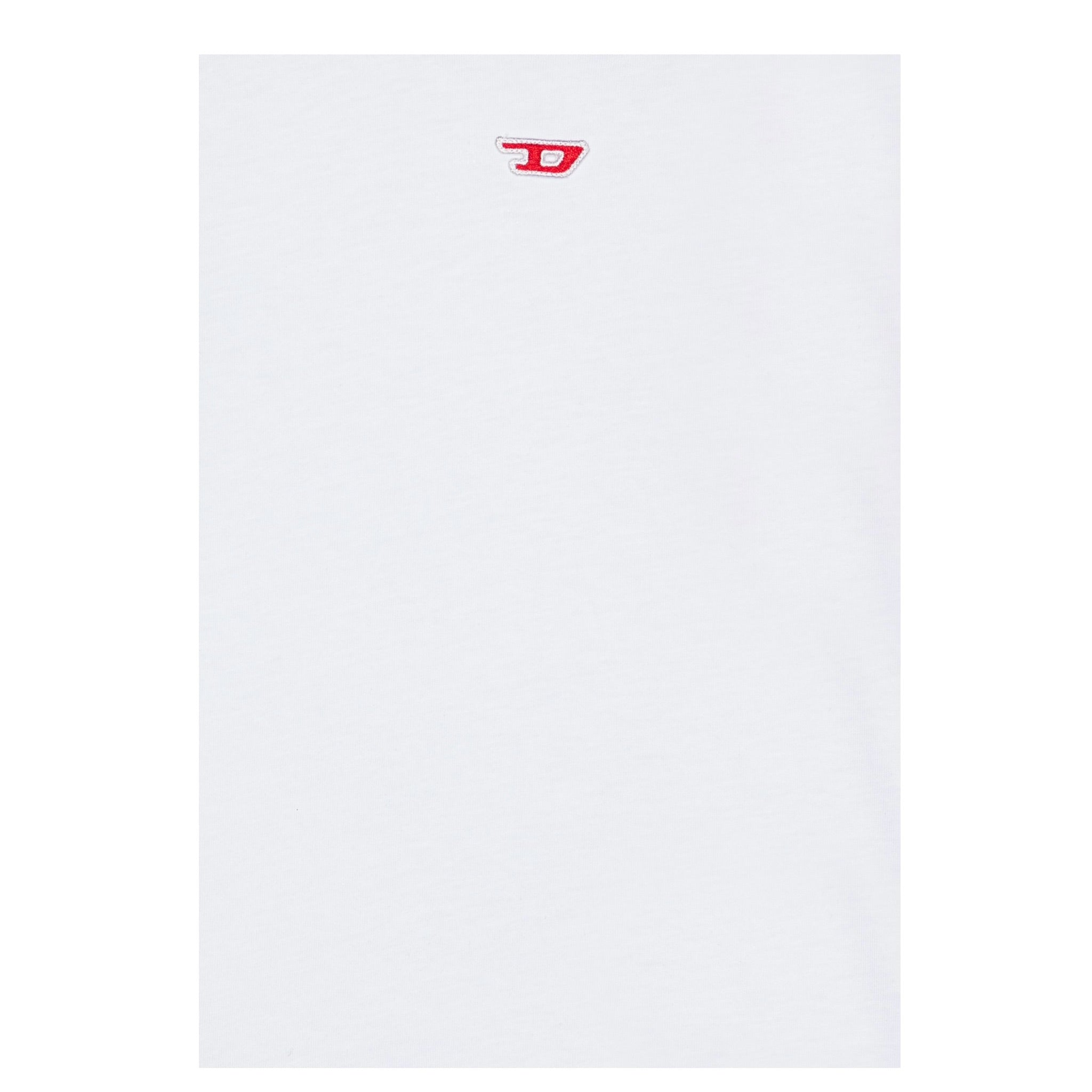 Diesel T-Shirt Girocollo Tinta Unita con Stampa per Bambino J02237XX BIANCO DIESEL 