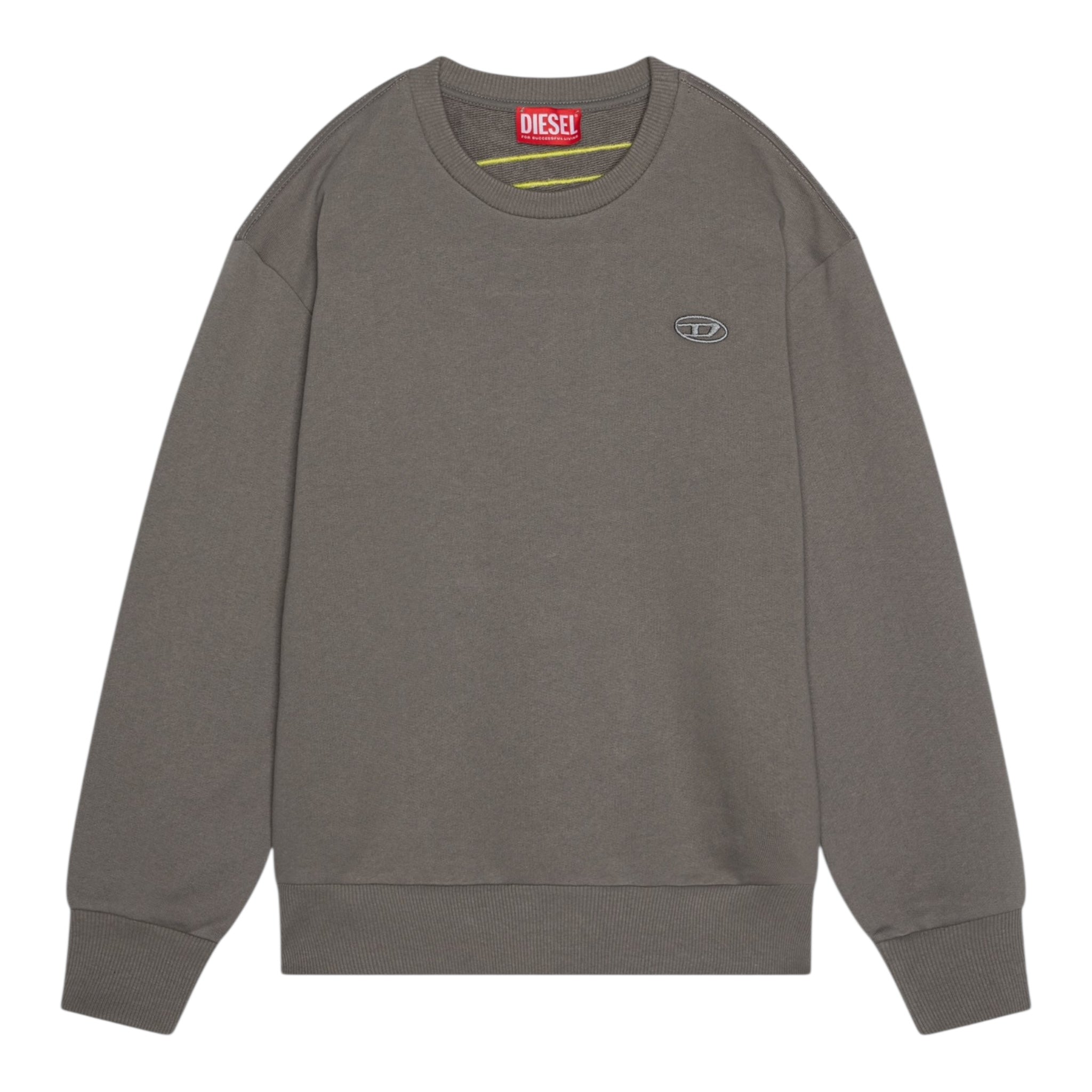 Diesel Felpa Chiusa Girocollo Tinta Unita con Logo per Bambino J02274 GRIGIO DIESEL 
