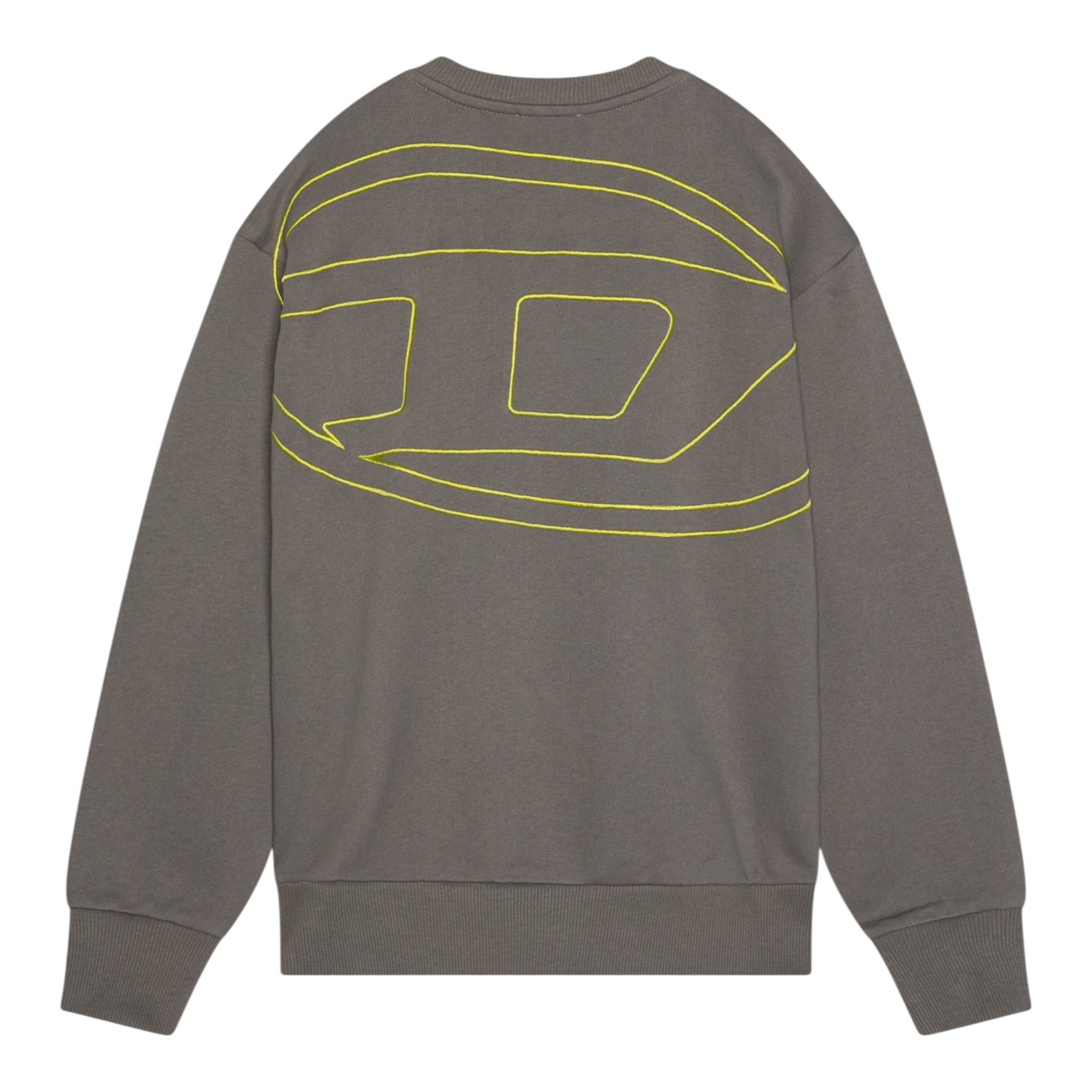 Diesel Felpa Chiusa Girocollo Tinta Unita con Logo per Bambino J02274X VERDE DIESEL 