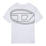 Diesel T-Shirt Girocollo Tinta Unita con Logo per Bambino J02276 BIANCO DIESEL 