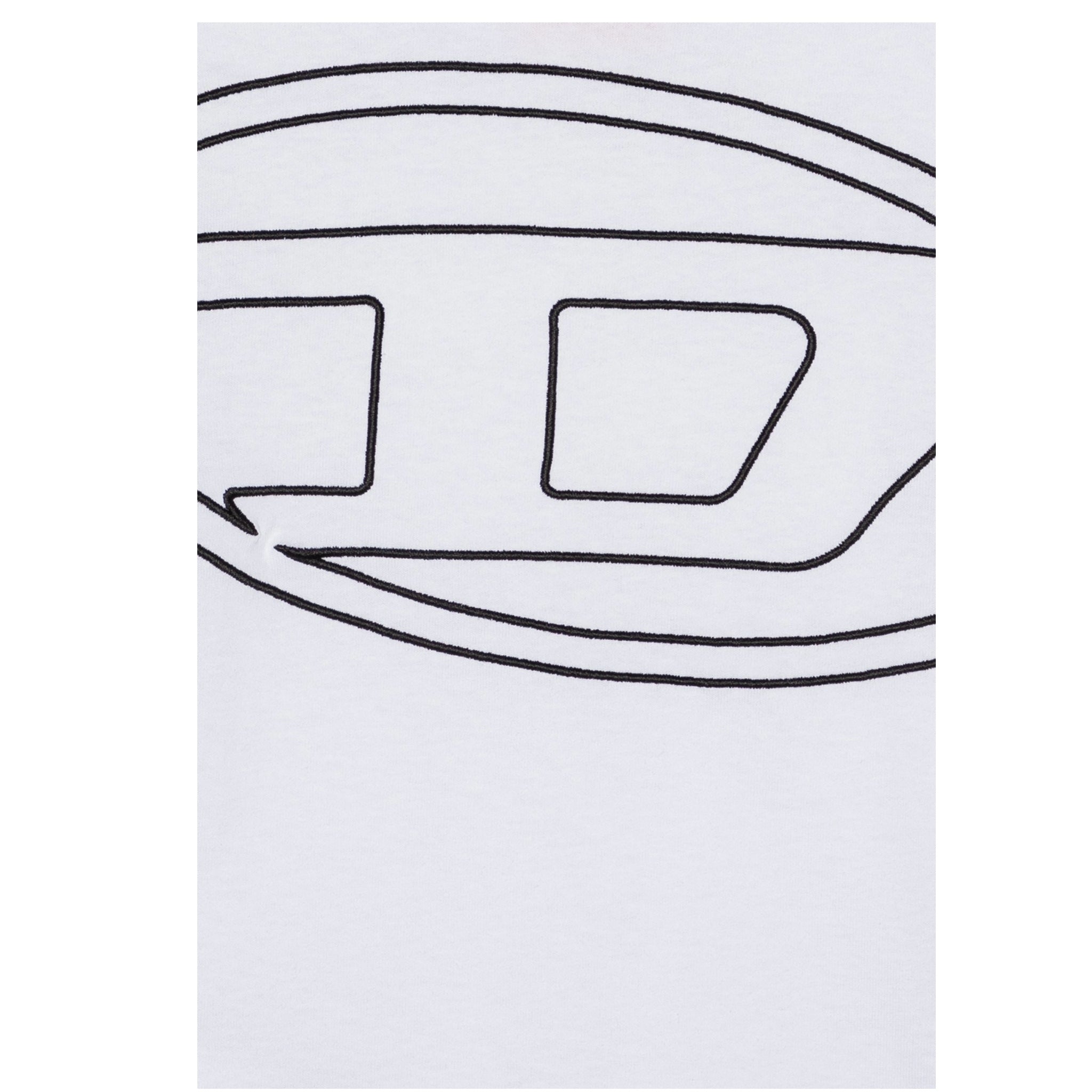 Diesel T-Shirt Girocollo Tinta Unita con Logo per Bambino J02276 BIANCO DIESEL 