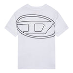 Diesel T-Shirt Girocollo Tinta Unita con Logo per Bambino J02276X BIANCO DIESEL 