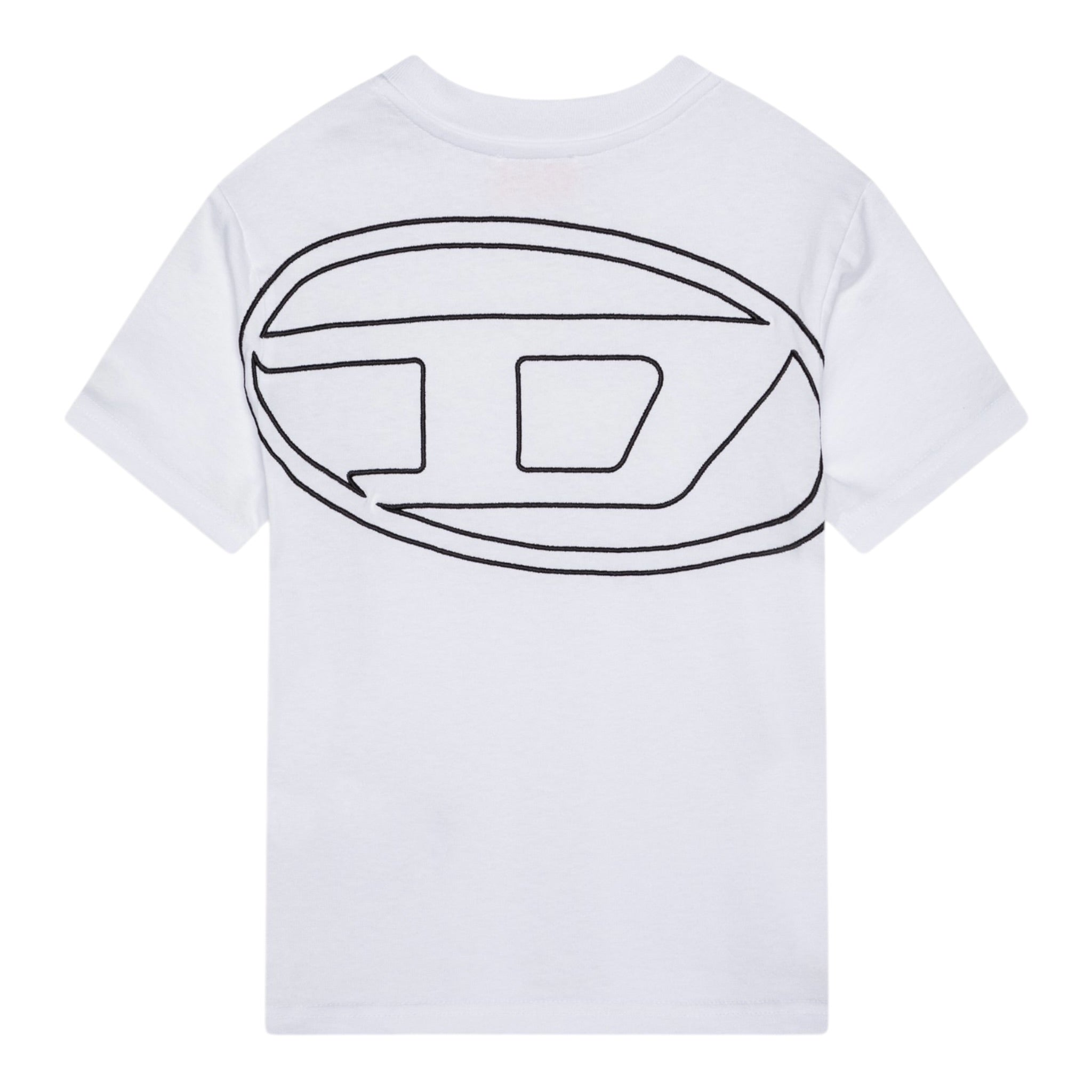 Diesel T-Shirt Girocollo Tinta Unita con Logo per Bambino J02276X BIANCO DIESEL 