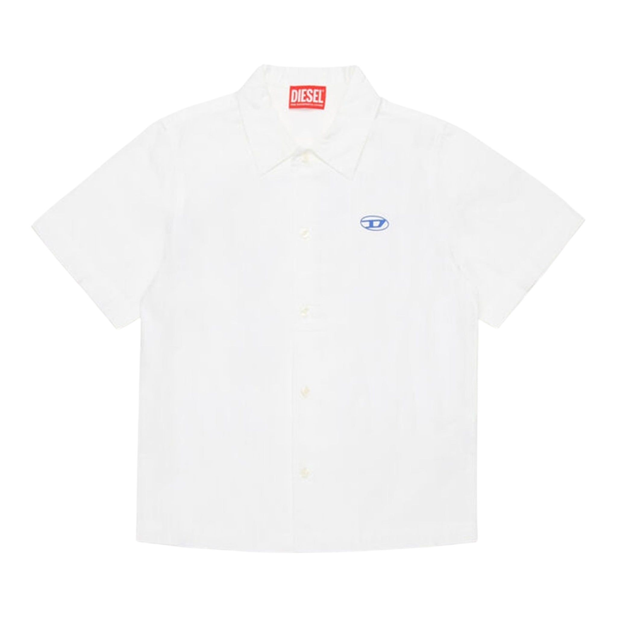 Diesel Camicia Mezza Manica Tinta Unita con Logo per Bambino J02286 BIANCO DIESEL 
