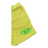 Diesel Bermuda In Felpa Tinta Unita con Logo per Neonato K00510 GIALLO DIESEL 