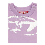 Diesel Felpa Chiusa Girocollo Tinta Unita con Stampa per Neonata K00631 LILLA DIESEL 